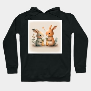 Adorable Rabbit Holding Carrots Hoodie